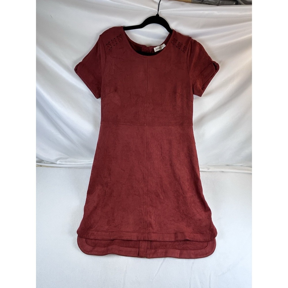 Sugarlips Rust Braided Women Boho Mini Dress Suede Feel Fall Western Size M NWT